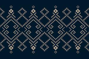 Indigo navy blue geometric traditional ethnic pattern Ikat seamless pattern abstract design for fabric print cloth dress carpet curtains and sarong Aztec African Indian Indonesian vector