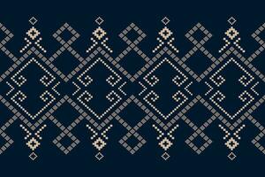 Indigo navy blue geometric traditional ethnic pattern Ikat seamless pattern abstract design for fabric print cloth dress carpet curtains and sarong Aztec African Indian Indonesian vector