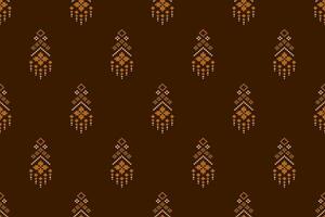 Nature vintages cross stitch traditional ethnic pattern paisley flower Ikat background abstract Aztec African Indonesian Indian seamless pattern for fabric print cloth dress carpet curtains and sarong vector