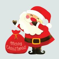 Cartoon vector illustration of Santa Claus presents isolated