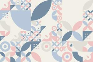 Trendy abstract wallpaper with minimalist Bauhaus and Scandinavian style geometric shapes in soft pastel colors, creating a stylish and modern decorative pattern vector