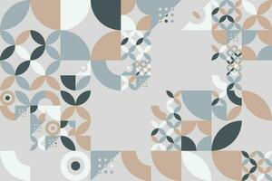 Elegant, muted color palette in a minimalist geometric pattern, blending Bauhaus and Scandinavian influences for a modern, stylish wallpaper or creative background design vector