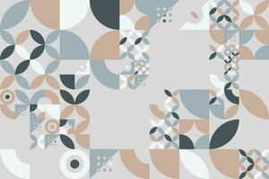 Elegant, muted color palette in a minimalist geometric pattern, blending Bauhaus and Scandinavian influences for a modern, stylish wallpaper or creative background design vector