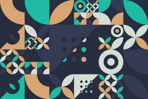 Vibrant abstract design with a mix of geometric shapes in a Bauhaus and Scandinavian inspired style, perfect for modern, trendy wallpaper or a creative, minimalist background vector