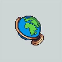 Pixel art illustration Globe. Pixelated Globe. School Globe Education pixelated for the pixel art game and icon for website and video game. old school retro. vector