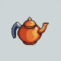 Pixel art illustration Teapot. Pixelated Teapot. Teapot coffee kettle pixelated for the pixel art game and icon for website and video game. old school retro. vector