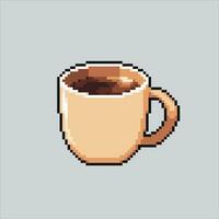 píxel Arte ilustración taza. pixelado taza. café té bebida jarra pixelado para el píxel Arte juego y icono para sitio web y vídeo juego. antiguo colegio retro vector