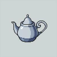 Pixel art illustration Teapot. Pixelated Teapot. Teapot coffee kettle pixelated for the pixel art game and icon for website and video game. old school retro. vector