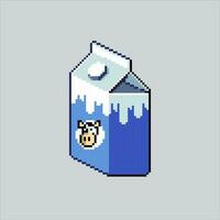 píxel Arte ilustración uht leche. pixelado en caja leche. uht en caja Leche pixelado para el píxel Arte juego y icono para sitio web y vídeo juego. antiguo colegio retro vector