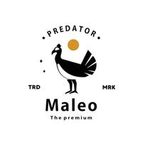 vintage retro hipster maleo logo vector silhouette art icon