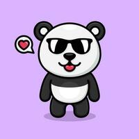 cute cartoon panda, wearing cool sunglasses. vector
