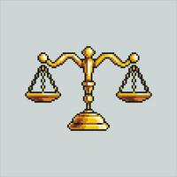 Pixel art illustration Scale Symbol. Pixelated Justic symbol. Scale Justice Symbol pixelated for the pixel art game and icon for website and video game. old school retro. vector