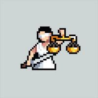 Pixel art illustration Scale Symbol. Pixelated Justic symbol. Scale Justice Symbol pixelated for the pixel art game and icon for website and video game. old school retro. vector