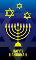 Happy Hanukkah with gold chandelier vector