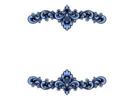 a blue ornamental border with a scroll vector