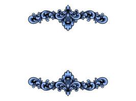 a blue ornamental border with a scroll vector