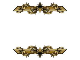 gold frame with floral design vector