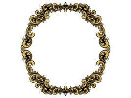 an ornate gold frame with a white background vector