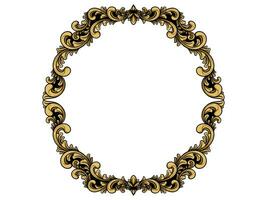 an ornate gold frame with a white background vector