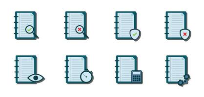 set of audit flat icon vector