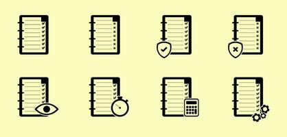 set of audit fill icon vector