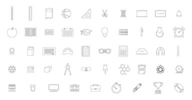 set of school outline icon vector