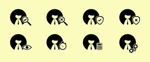 set of audit fill icon vector