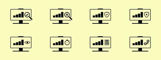 set of audit fill icon vector