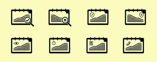 set of audit fill icon vector