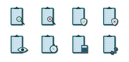 set of audit flat icon vector