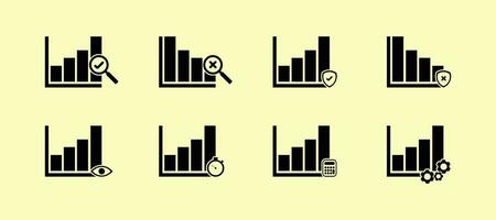 set of audit fill icon vector