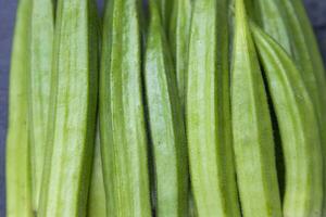 Fresh organic vegetables Ladies Finger or Okra agriculture background texture concepts photo