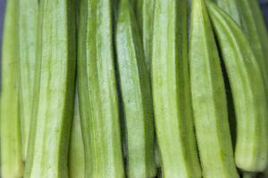 Fresh organic vegetables Ladies Finger or Okra agriculture background texture concepts photo