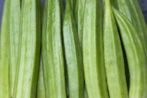 Fresh organic vegetables Ladies Finger or Okra agriculture background texture concepts photo