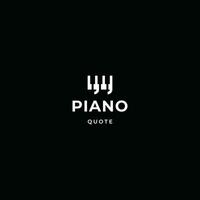 Piano quote logo, music quote logo design modern concept vector