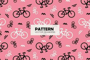 Bicycle geometric line shapes seamless repeat pattern vector