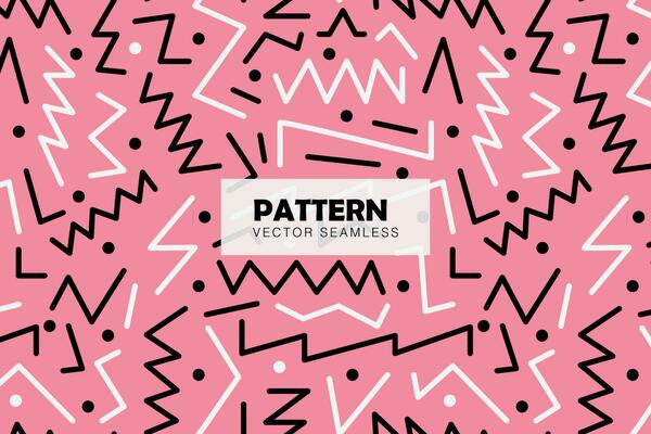 Zig zag line shapes with dots seamless repeat pattern