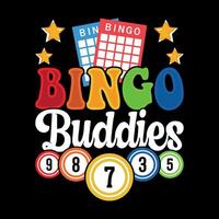 Bingo Buddies Funny Bingo Player Casino Vintage Bingo T-shirt Design vector
