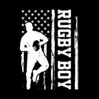 americano bandera gracioso rugby jugador entrenador Clásico rugby jugador camiseta diseño vector