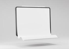largo Desplazarse tableta pantalla, utilizar para diseño presentación Bosquejo foto