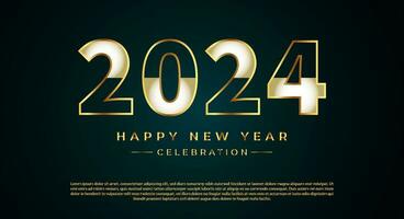 Happy new year  2024 celebration concept for greeting card banner and post template. vector