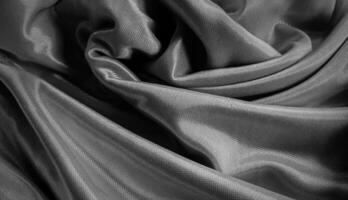 Texture black linen fabric, crumpled linen background photo