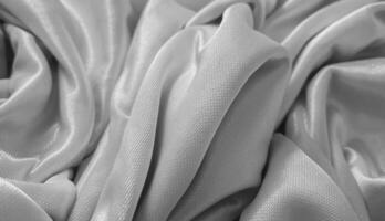 Texture grey linen fabric, crumpled linen background photo