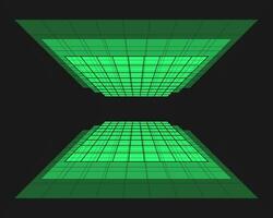 Cyber geometry y2k element. Cyberpunk shape. Isolated style on black background. Vector trendy illustration.