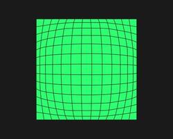 Cyberpunk perspective grid. Cyber geometry y2k element. Isolated style on black background. Vector trendy illustration.
