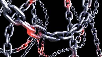 Metallic Chain Links on Black Background photo