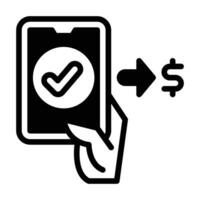 Online payment glyph icon vector
