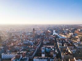 Wroclaw, Poland - Feb 16, 2019 - Aerial view on the old part of the city photo