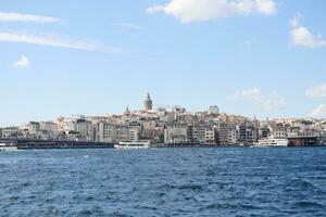 turkey istanbul 23 june 2023. Istanbul harbor in front of Galata Tower i photo