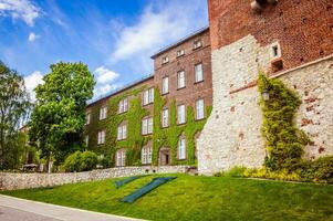 Ancient castle with blue sky on the background photo